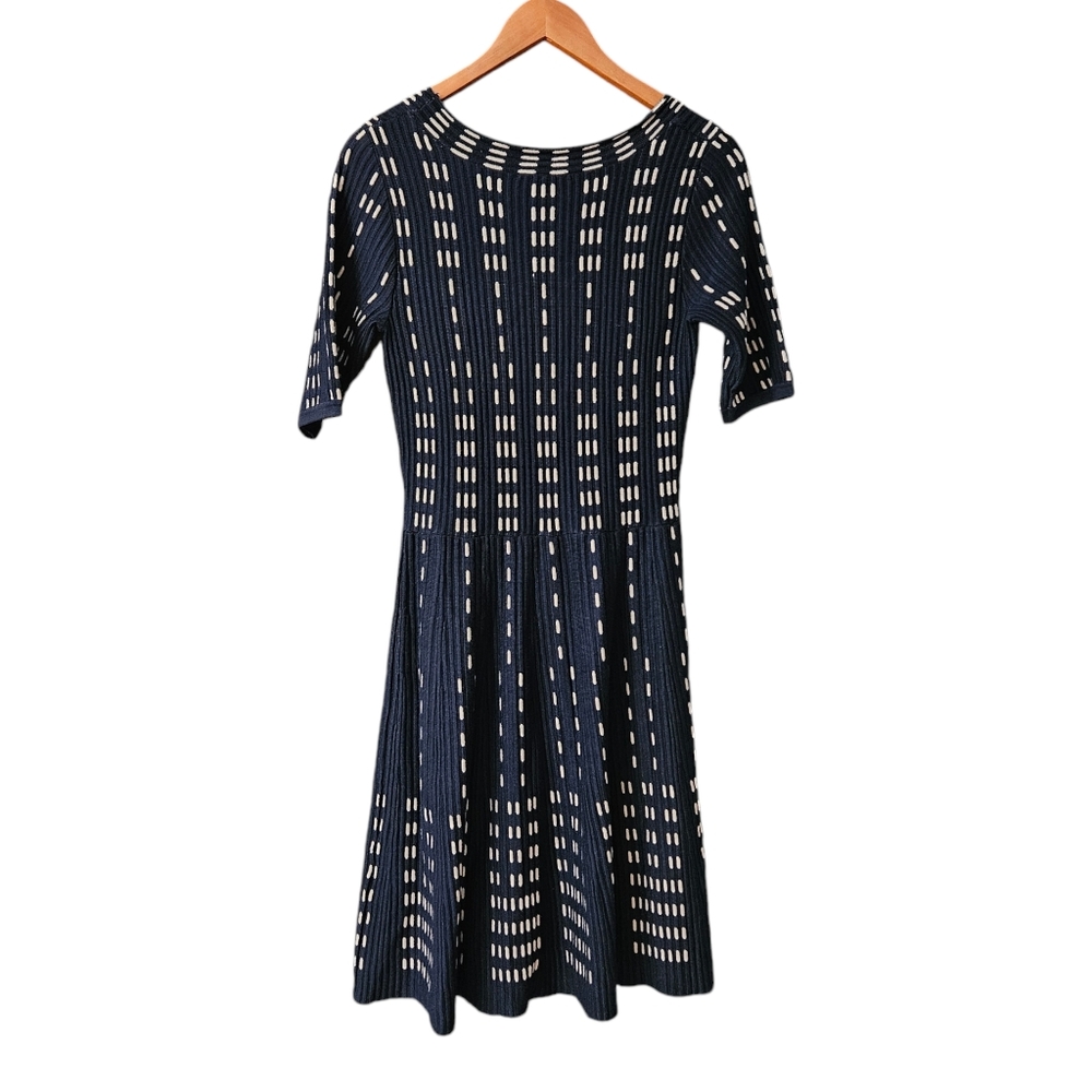 Roz & Ali Scoop Neck Knit Sweater Dress NEW Women's Small Navy - Picture 2 of 14